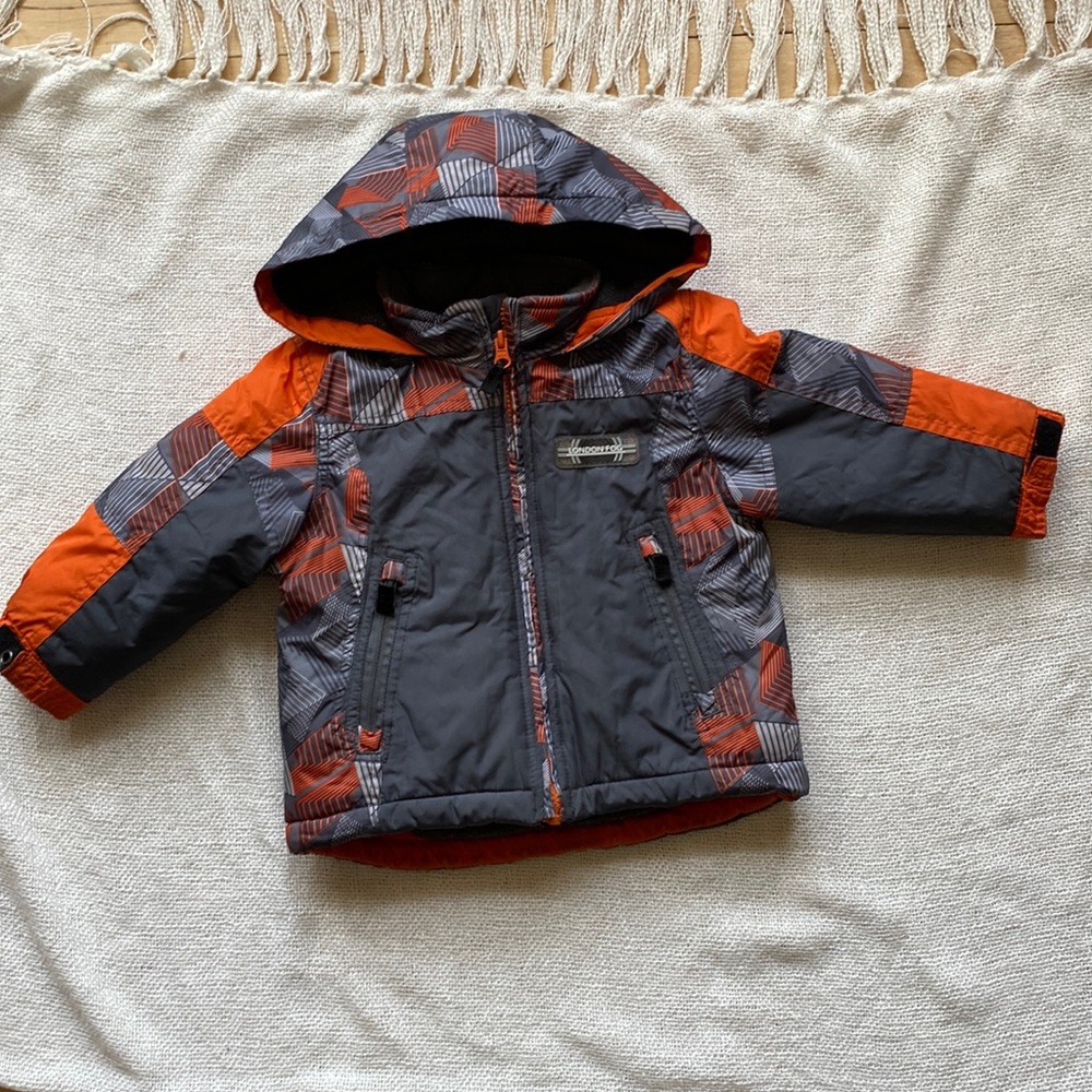 LONDON FOG Gray & Orange  Hooded Winter Jacket - Size 2T